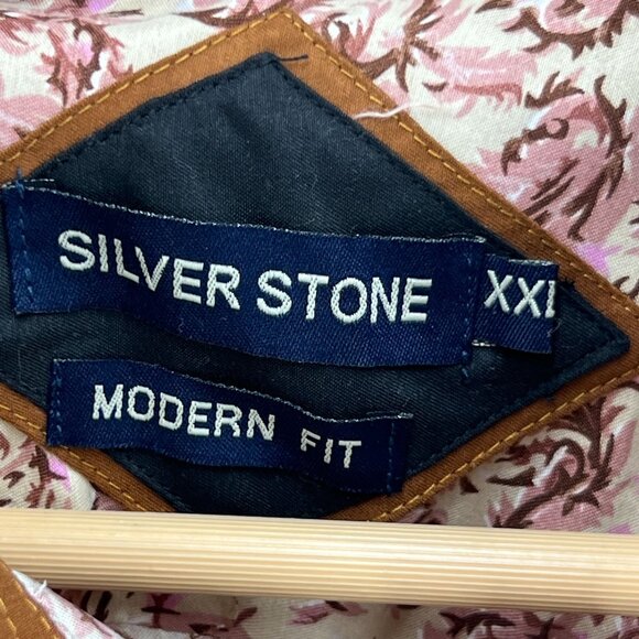 Silver Stone Shirt Mens 2XL Multicolor Floral Pattern Modern Fit Button Down Y2k - Picture 7 of 10